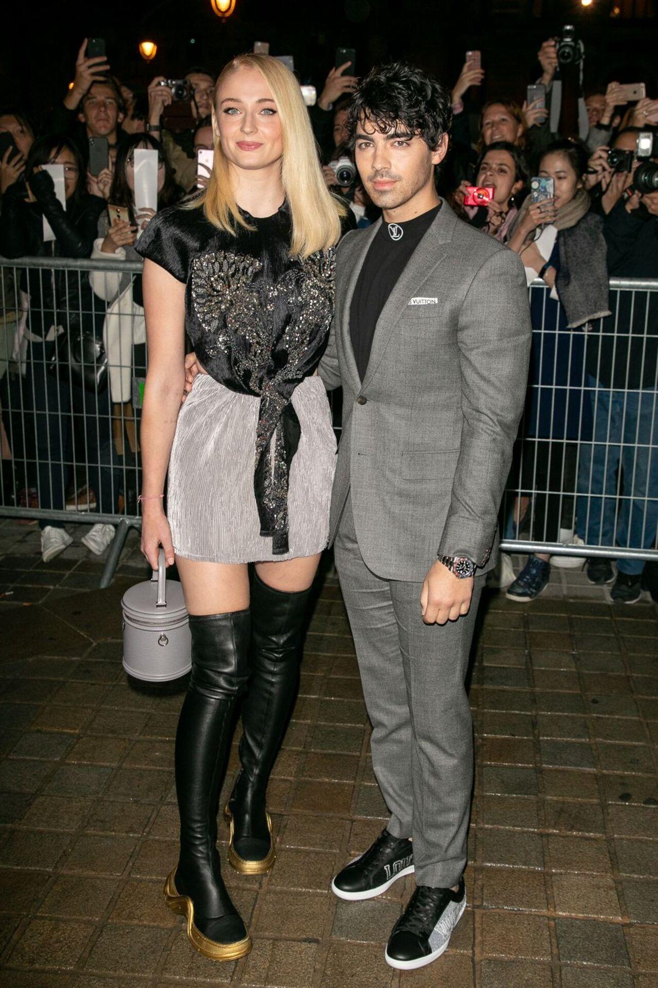 Sophie Turner and Joe Jonas at star-studded Louis Vuitton show during Paris  Fashion Week