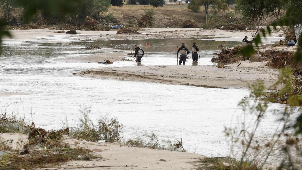 Emergency services were looking for a man who went missing after his car was swept away early on Monday by a swollen river in the rural area of Aldea del Fresno west of Madrid, a spokesman from Madrid's emergency services said