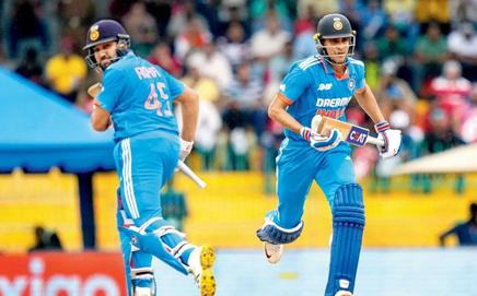 Shubman Gill, Rohit Sharma during Asia Cup 2023