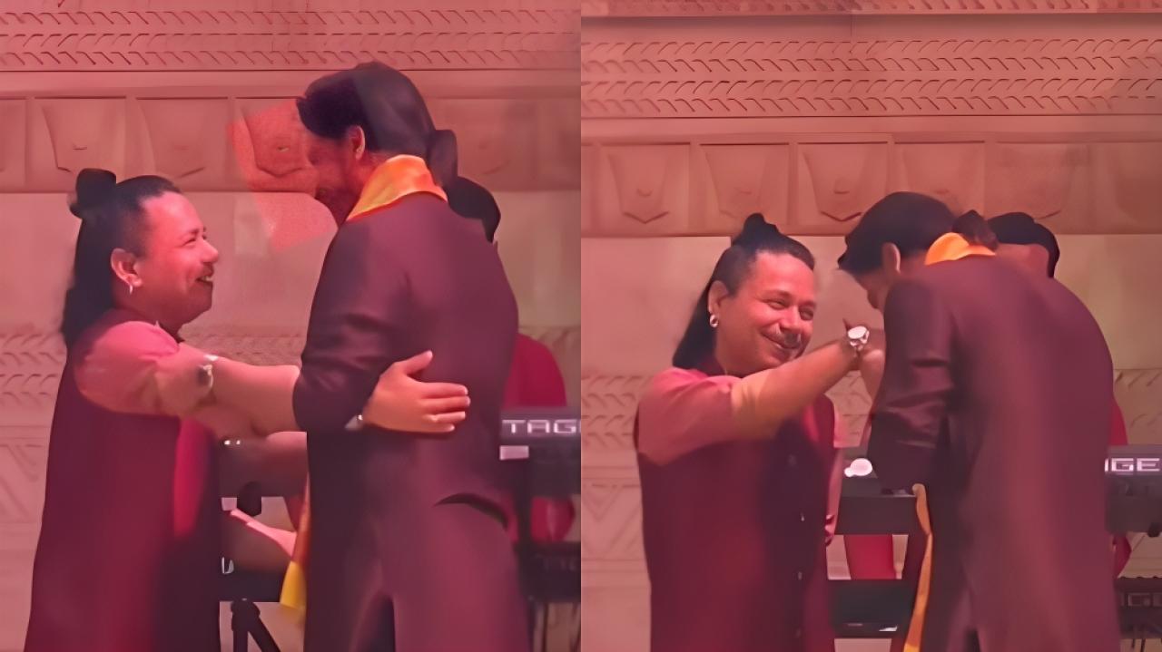 Watch: Shah Rukh Khan kisses Kailash Kher’s hand at Ambani’s party