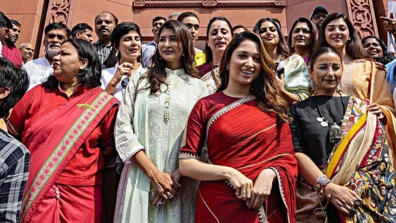 Tamannaah Bhatia visits new Parliament, praises Women's Reservation Bill