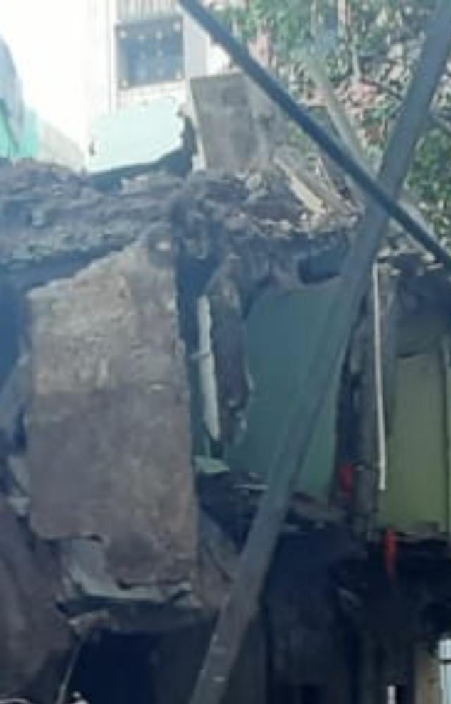 The incident took place around 12.30 pm, when the demolition work was underway, the officials said