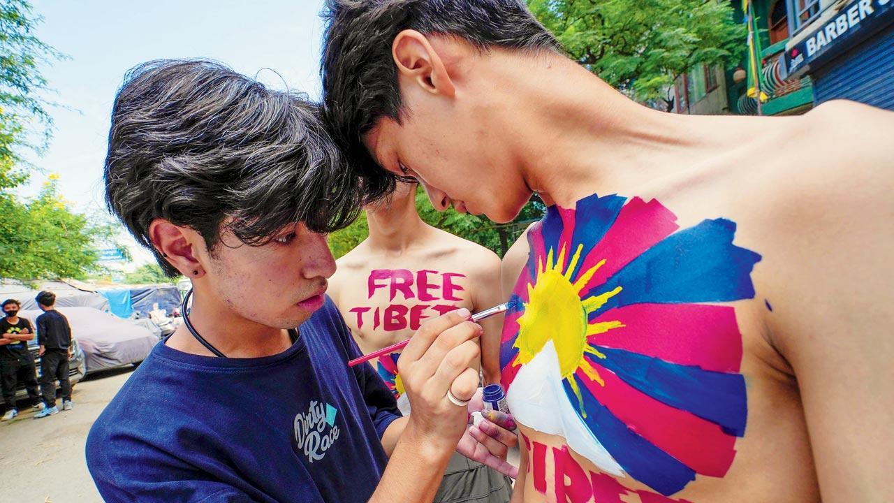 Tibetans protest against Chinese participation in G20 Delhi Summit