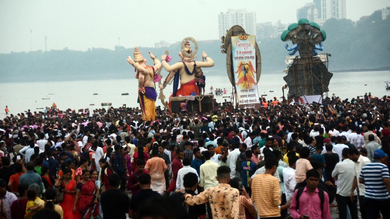 Ganpati Visarjan 2023: 37,599 idols immersed in Mumbai till 3 am; 11,013 in artificial lakes