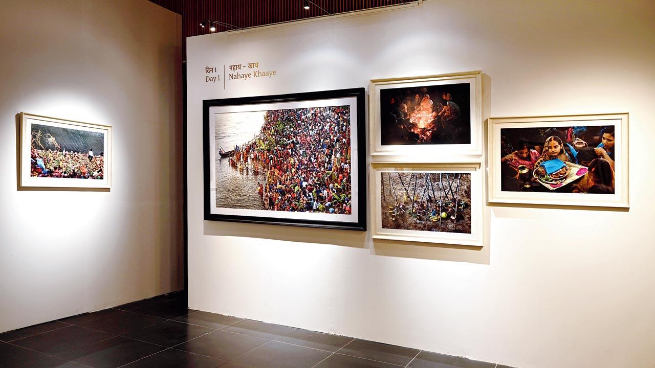 Udayraj Gadnis’s paintings titled Sun Series, and Shailendra Kumar’s photographs documenting Chhath Puja in Bihar, are part of the newly-inaugurated show Suryakal, as part of the Bihar Museum Biennale