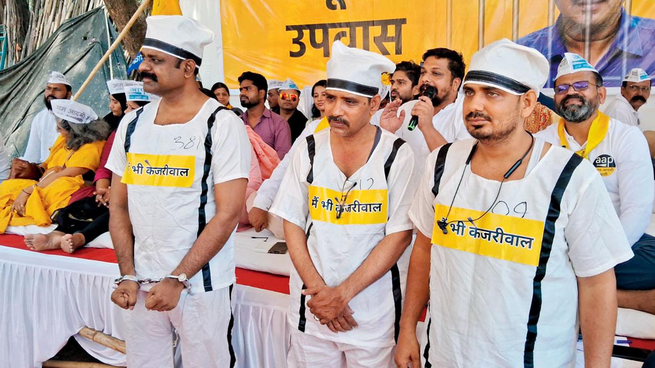 Volunteers depict how the BJP is trying to silence critical opponents