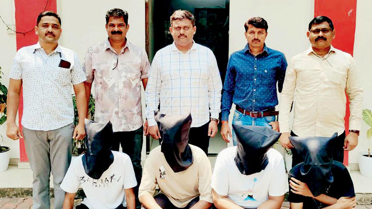 The arrested accused in the custody of the Navi Mumbai Crime Branch’s anti-narcotic cell on March 30
