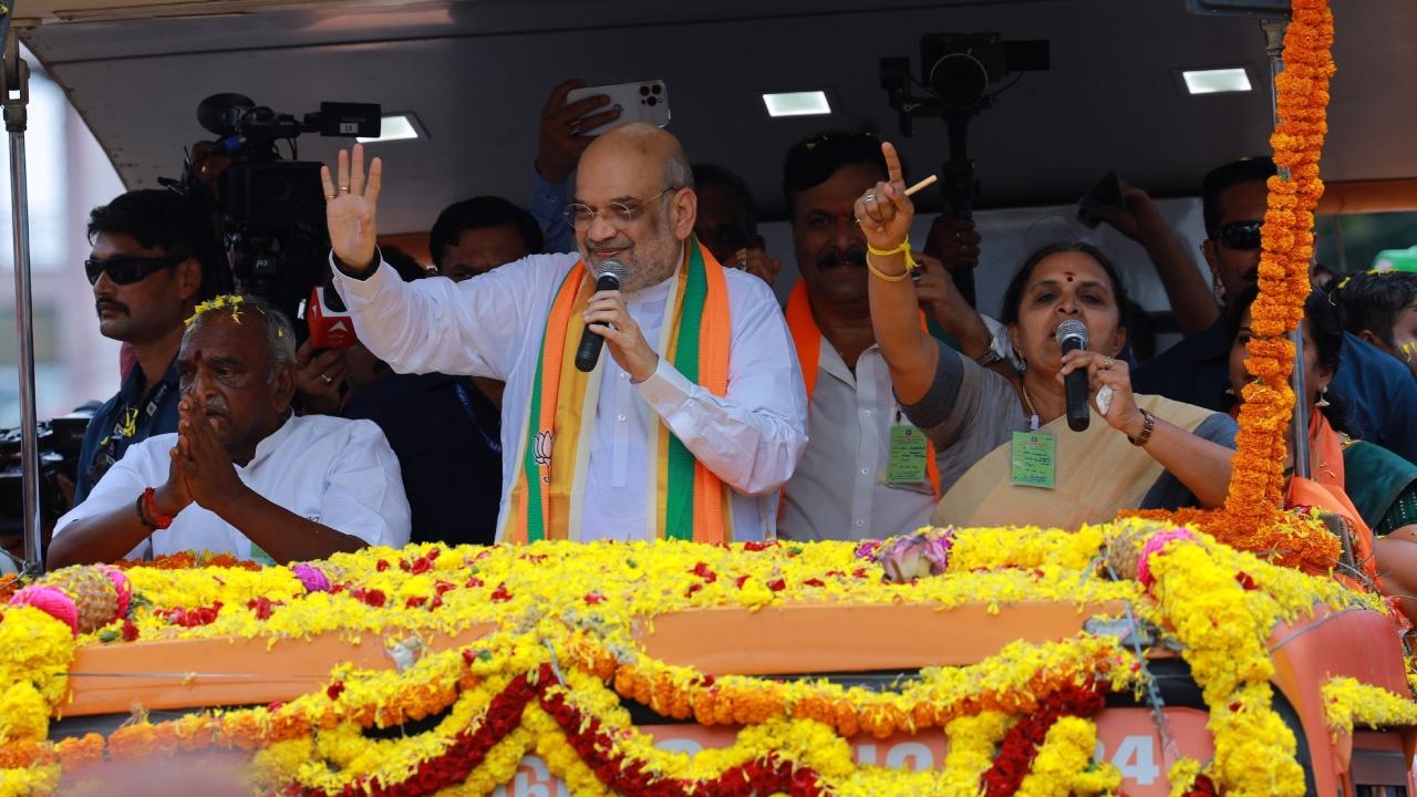 Shah, who addressed the cadres from his campaign vehicle, invoked the name of Lord Ram, before slamming the ruling state party 
