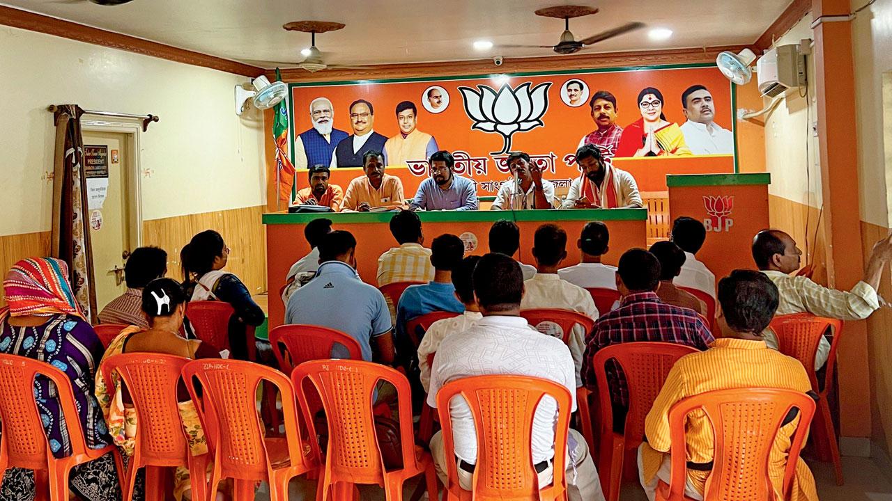 The BJP district headquarters from in the Hooghly constituency in south Bengal