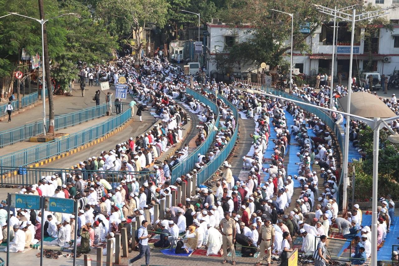 A view of Bandra railway station on the occasion of Eid