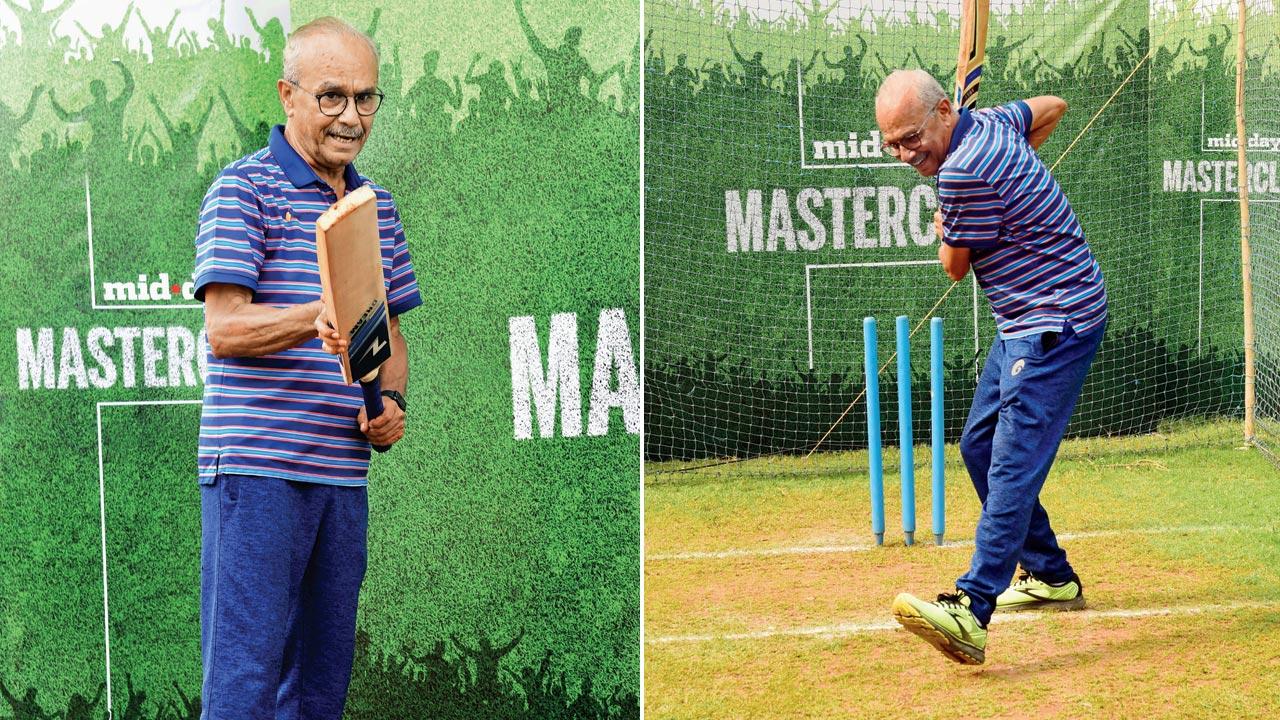 Dinesh Nanavati; (right) Dinesh Nanavati shows the perfect technique to execute a drive