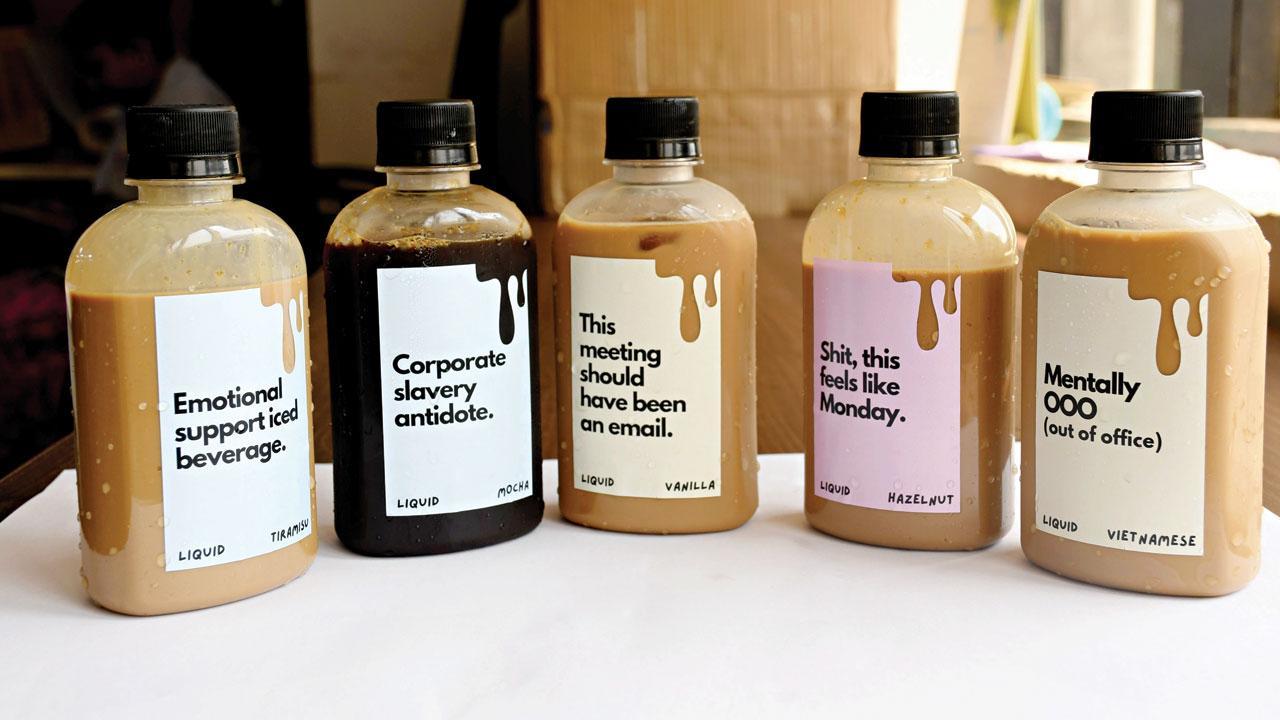 This new home kitchen is serving iced coffees with a dash of corporate humour