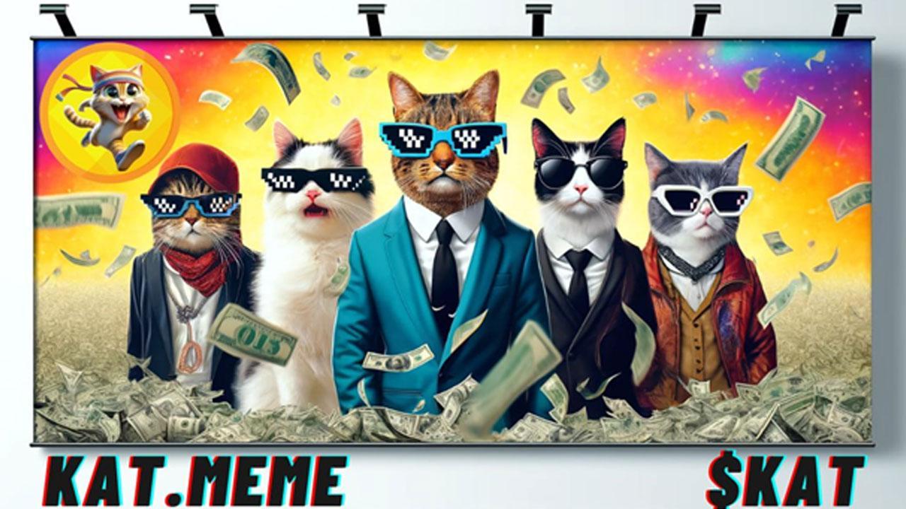 Top Cat Meme coins Kat.Meme USD SKAT tops Crypto meme charts