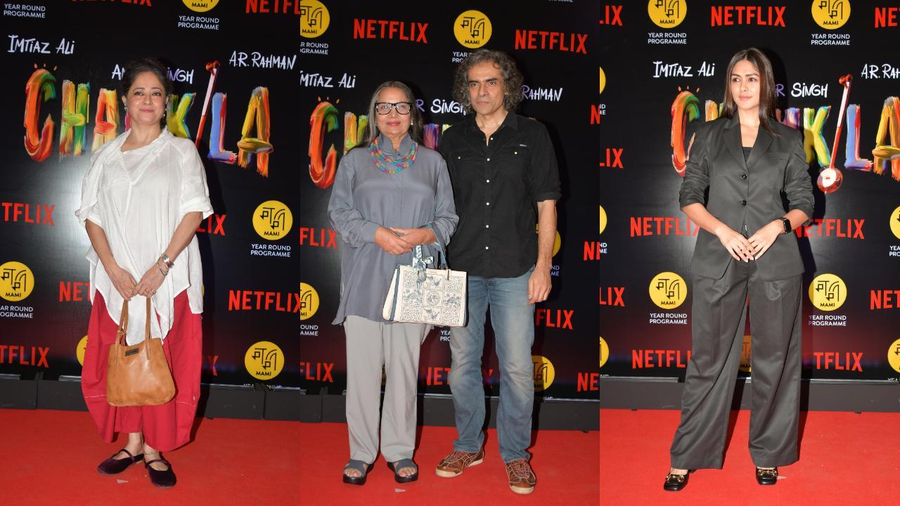 Chamkila screening: Mrunal Thakur, Shabana Azmi, Sheeba Chaddha & others attend