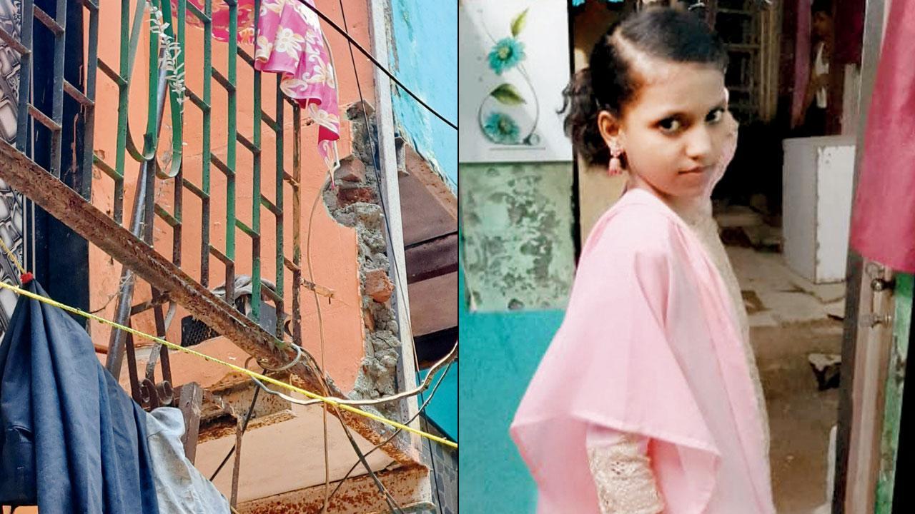 The portion of the balcony which had collapsed (right) Chandani Roshan Siddiqui, who died