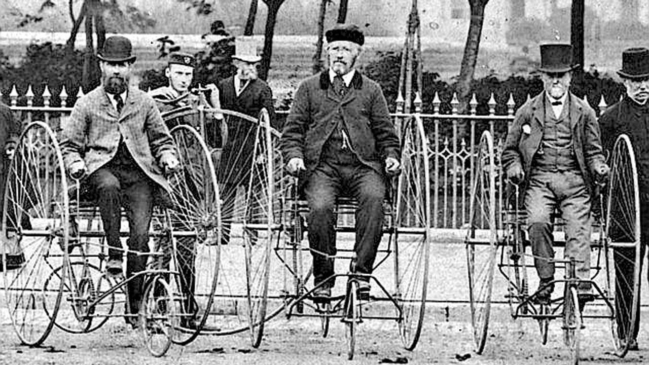 James Starley (right) in Royal Pavilion, Brighton, 1877. Pics Courtesy/Wikemedia commons