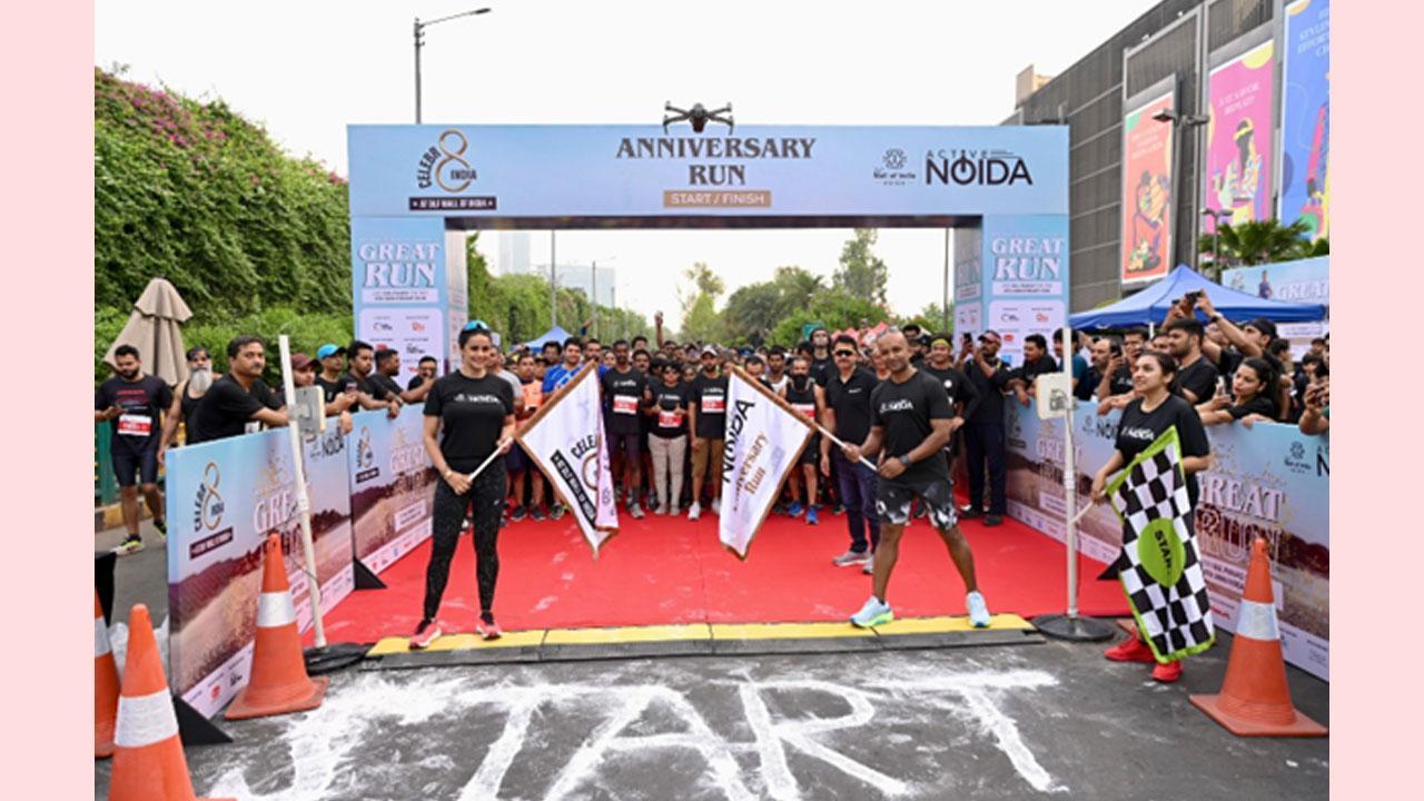 DLF Mall Commemorates 8th Anniversary with Thrilling Run. Gul Panag Leads the Charge Under the Active Noida Initiative