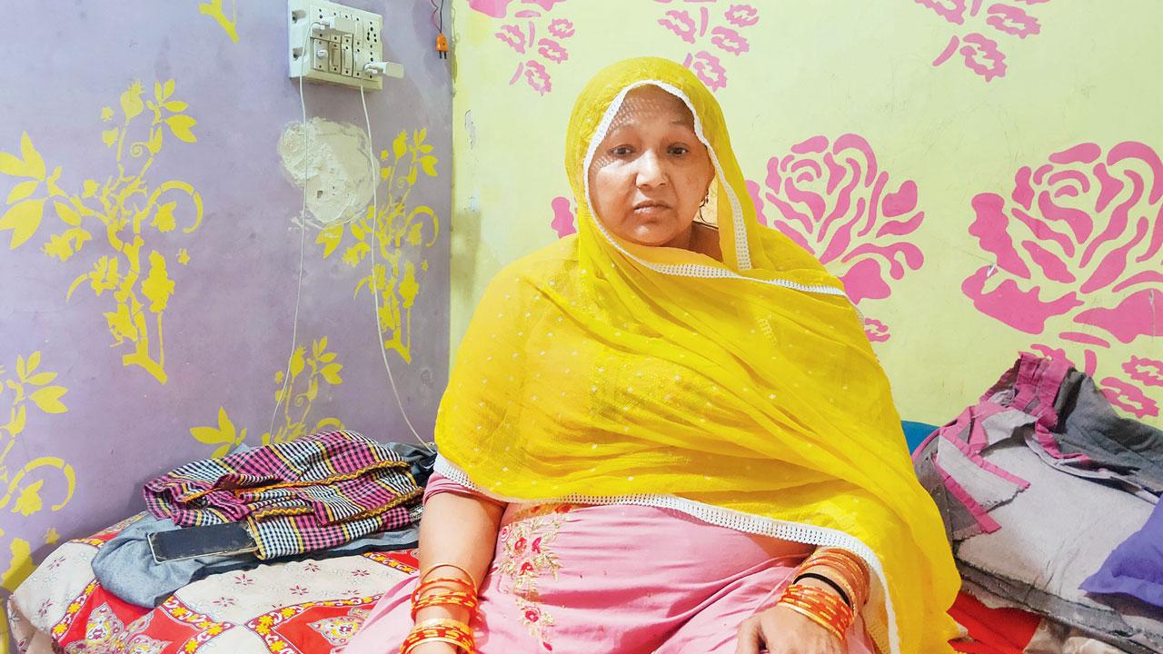 Shameena Khatoon, mother of Shahnawaz Ansari alias Shanu who has been jailed