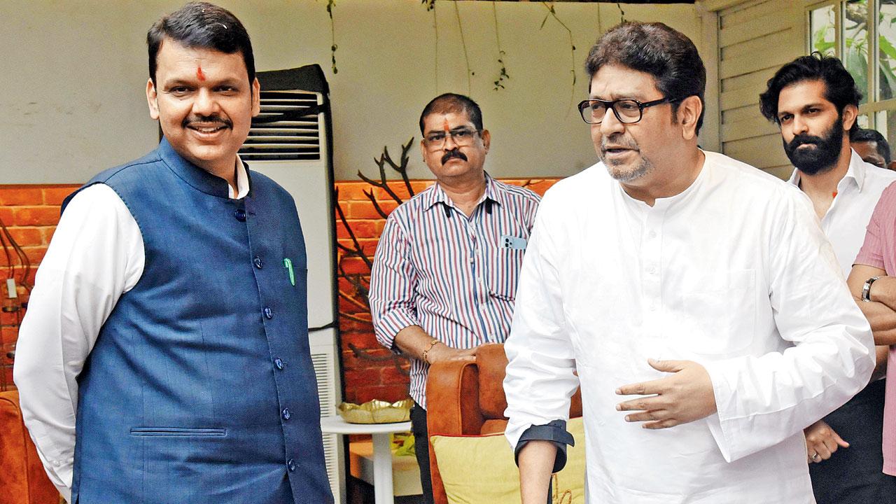 Raj Thackeray said that the dy CM had been pursuing him to ally with the Mahayuti. File Pic/Sameer Markande