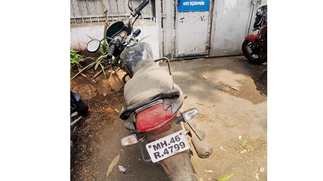 The bike abandoned by the accused