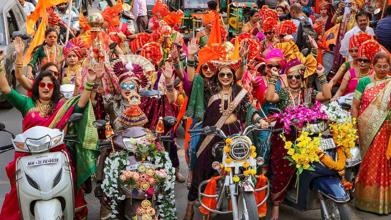 Gudi Padwa 2024: Mumbai festival fashion women celebrate in style with  nauvari, nath, pheta, and sunglasses