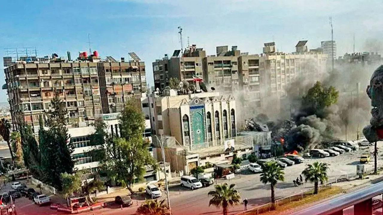 The Iranian Embassy in Syria’s Damascus was hit by Israel. Pic/AP