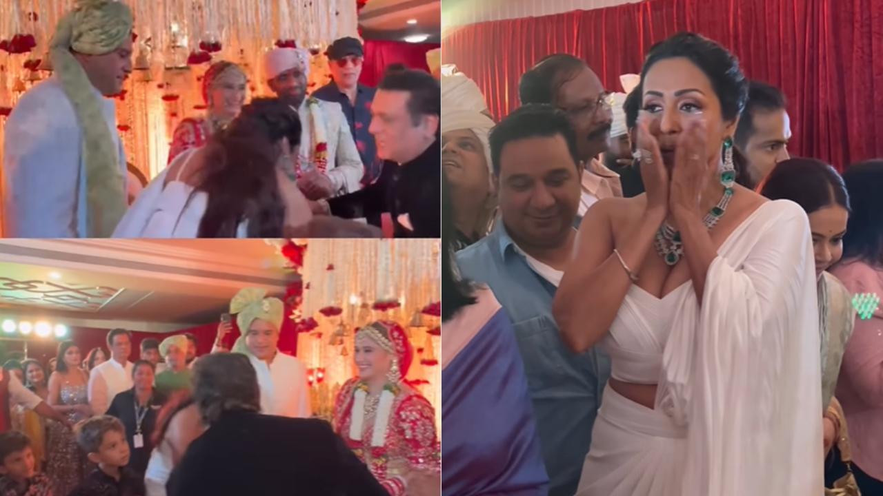 Kashmera gets emotion; Govinda meets Krushna in new video from Arti`s wedding