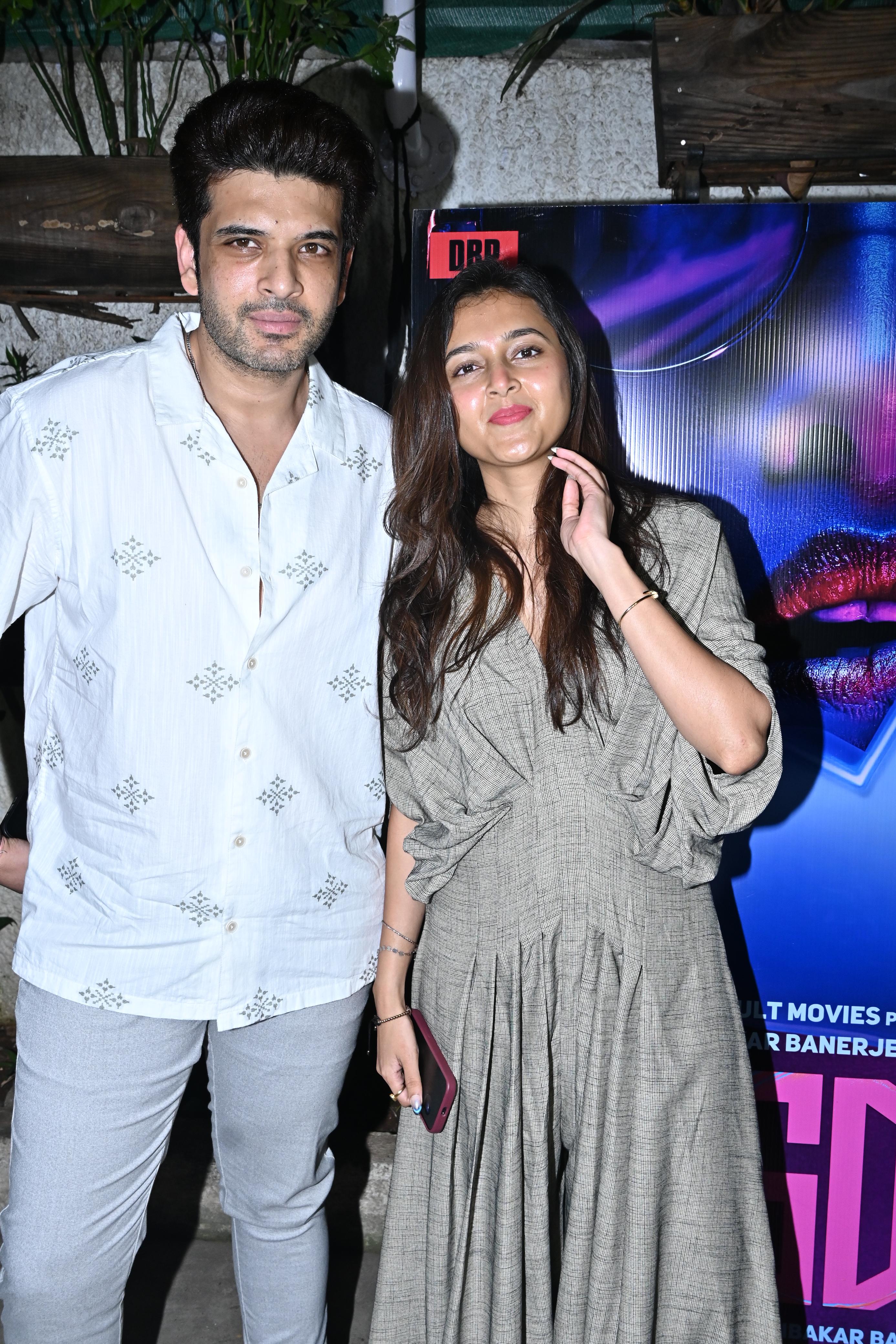 Love birds Tejasswi Prakash and Karan Kundrra posed together as they attended the screening of LSD 2