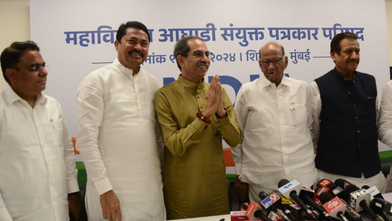 IN PHOTOS: Uddhav Thackeray, other MVA leaders meet after seat-sharing pact
