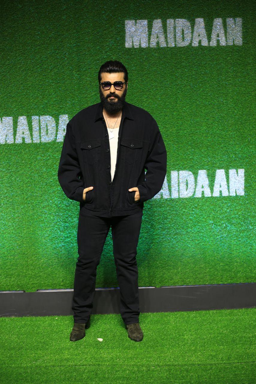 Arjun Kapoor looked handsome in a stylish outfit as he attended the screening of Boney Kapoor's production