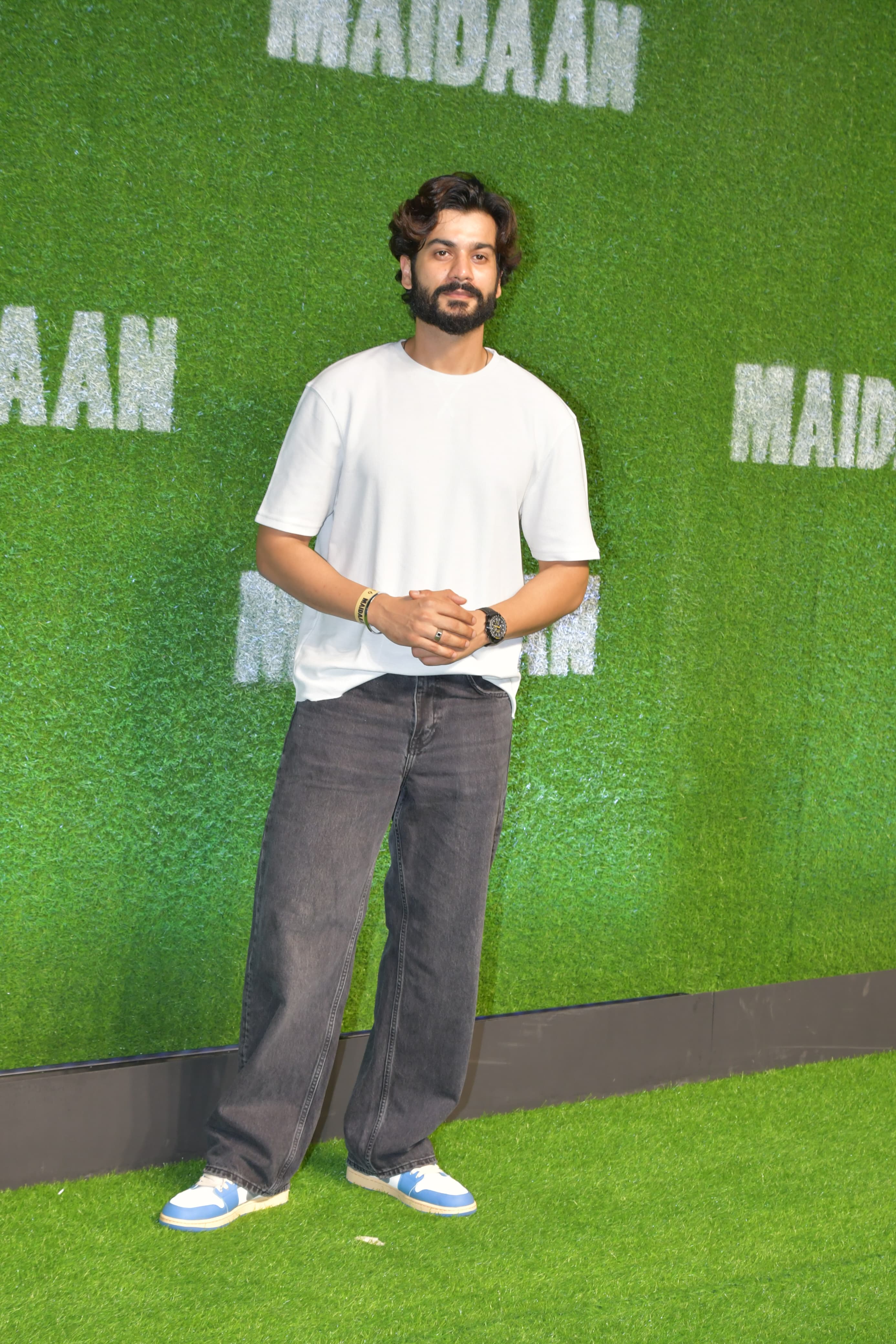 Sunny Kaushal was snapped as he attended the screening the biographical sports drama 'Maidaan'