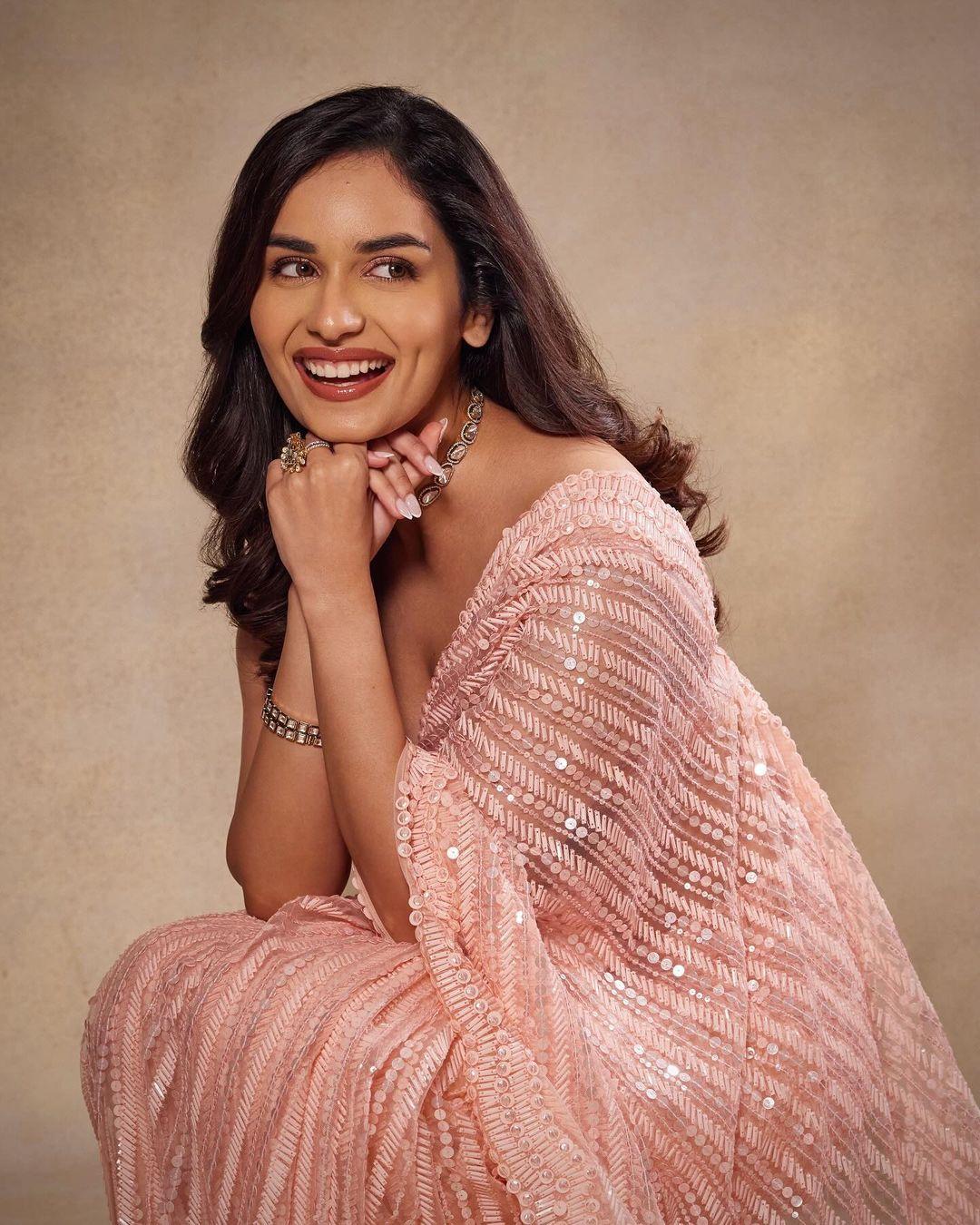  It looks like Manushi has a love for sarees; her Instagram is a treasure trove for the six-yard looks
