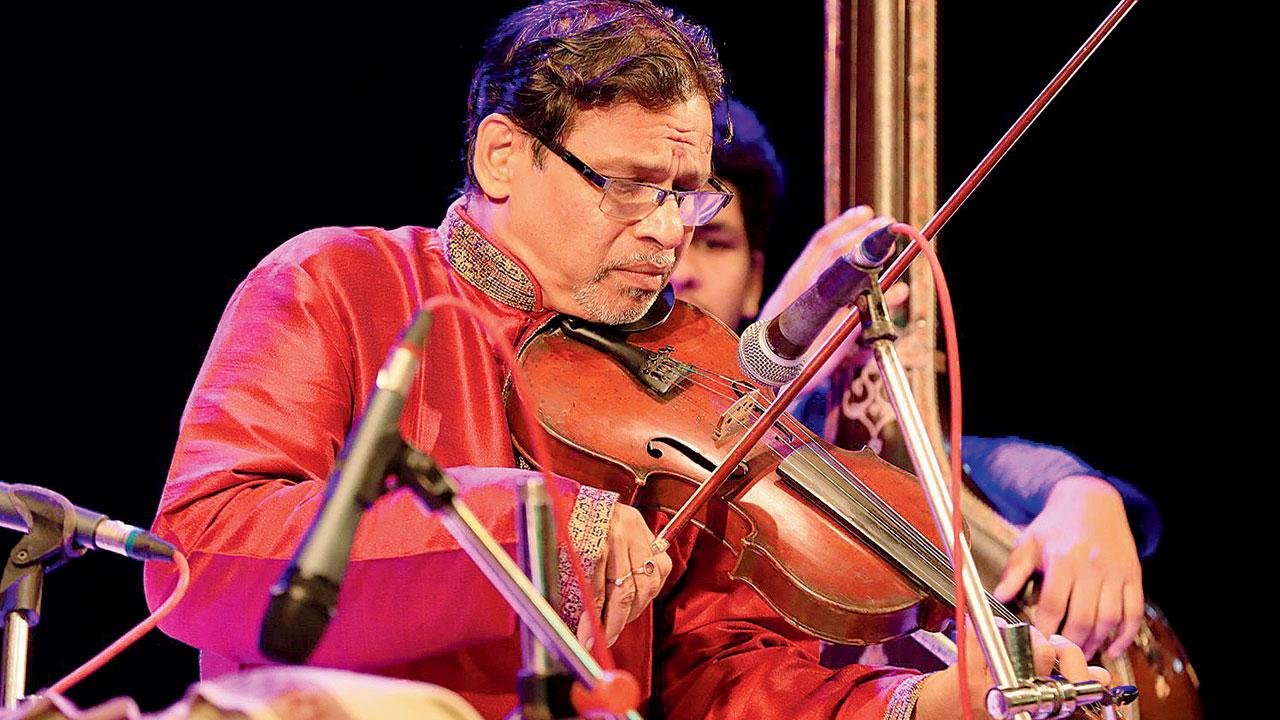 Milind Raikar plays the violin at a previous performance 