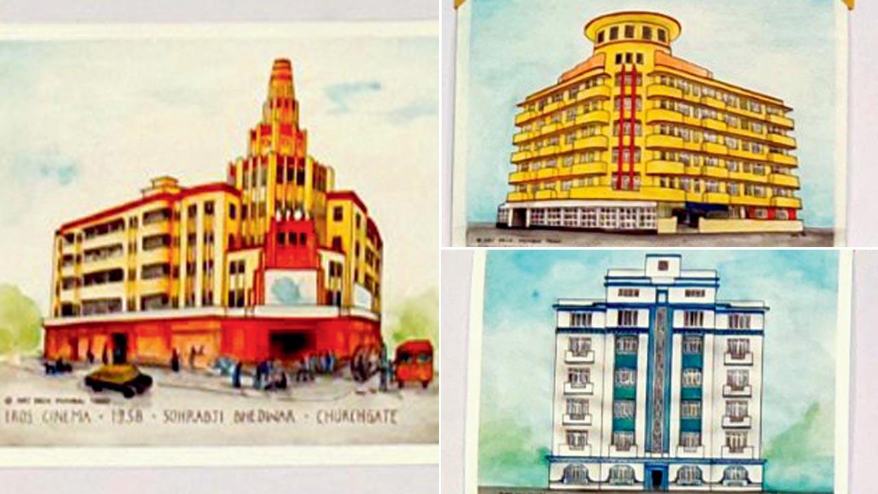Check out these hand rendered watercolour postcards of Mumbai's buildings