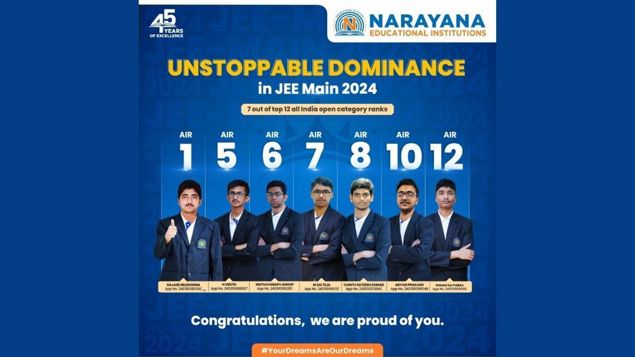 From Dreaming to Achieving: Narayanites get one step closer to IIT Dream