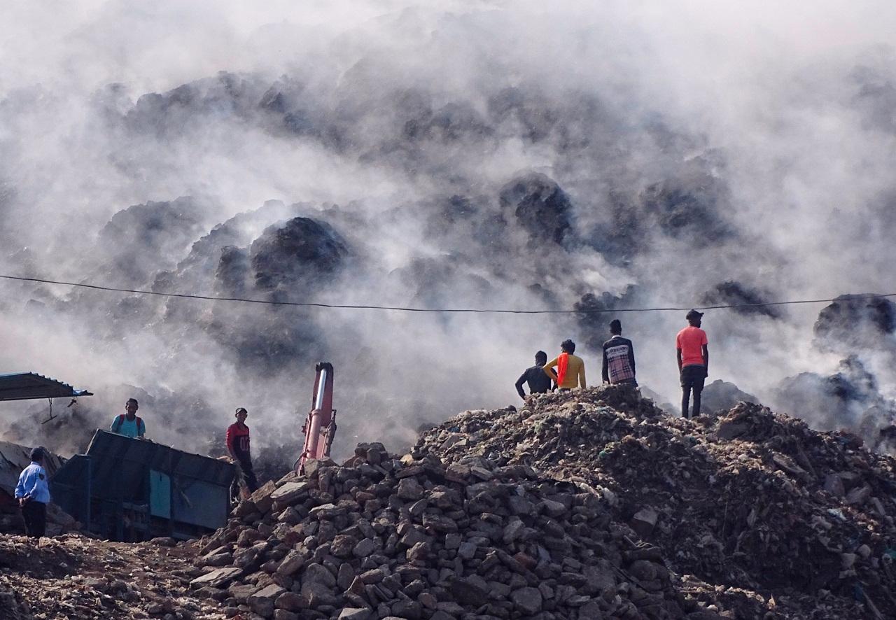 In a post on X, Delhi Mayor Shelly Oberoi said the fire broke out in a small patch of the Ghazipur landfill site