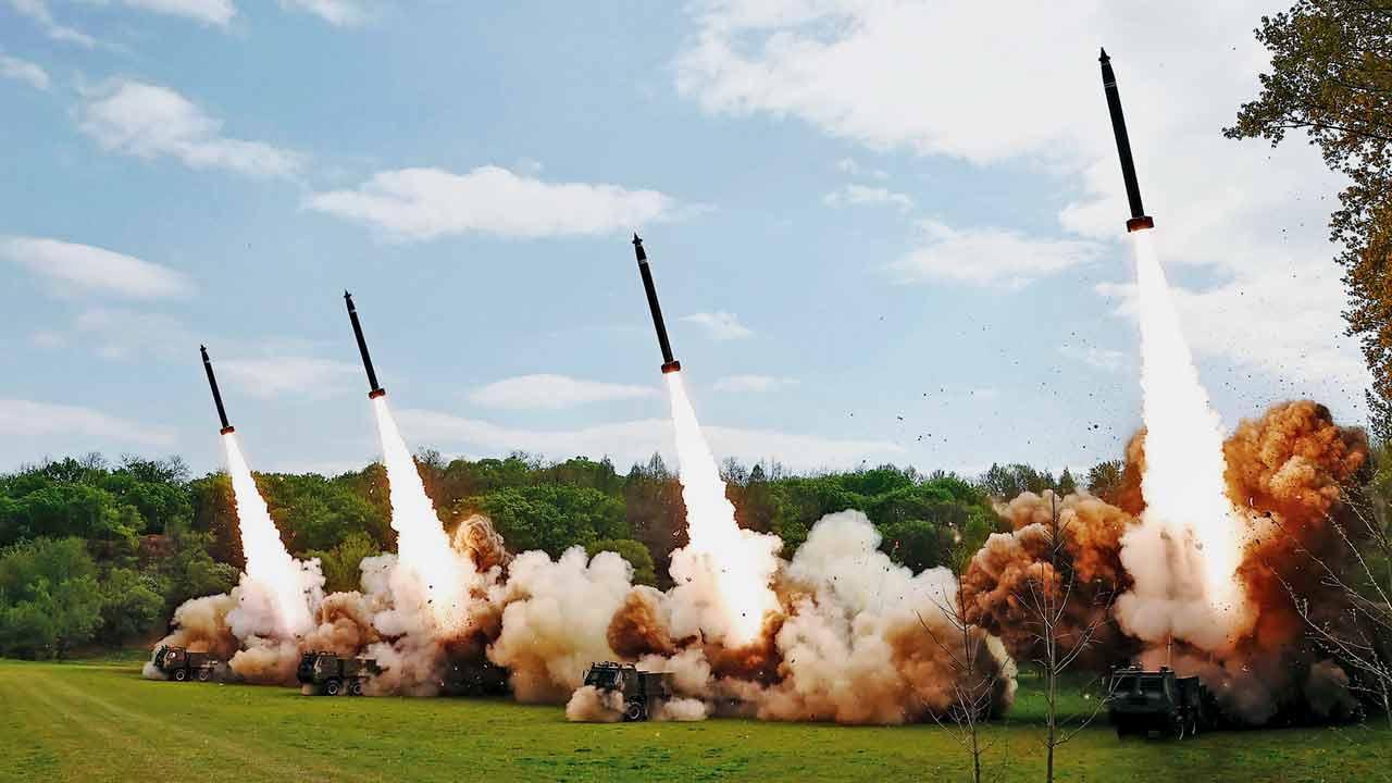 Rocket drills simulating a nuclear counterattack. Pic/AFP
