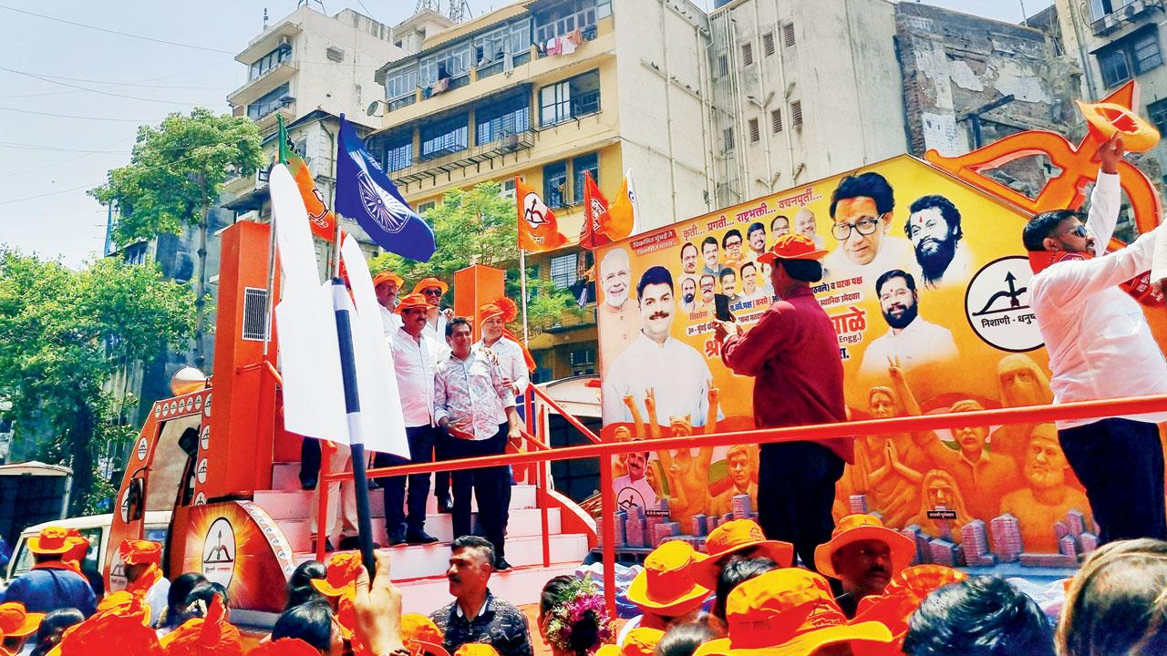 Sena (Shinde) and allies party cadre await Shewale’s arrival