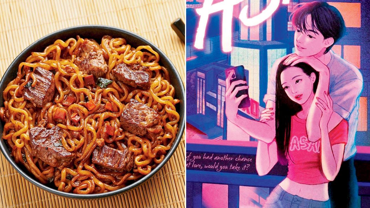 The book features a variety of ramyeon, including Jjapaguri, popularised by the Academy Award-winning film, Parasite. Representation pic; (right) the novel has a K-drama plot. Pic Courtesy/HarperCollins