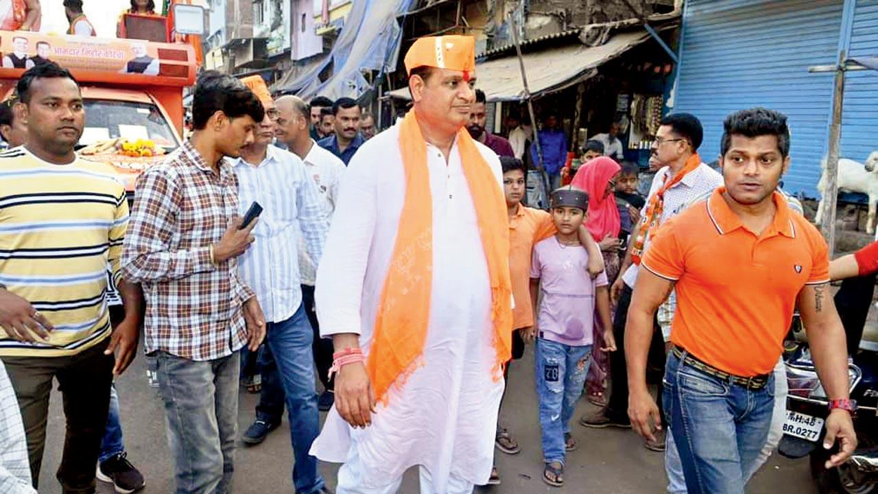 BJP candidate Mihir Kotecha canvasses for votes in Mumbai North East constituency