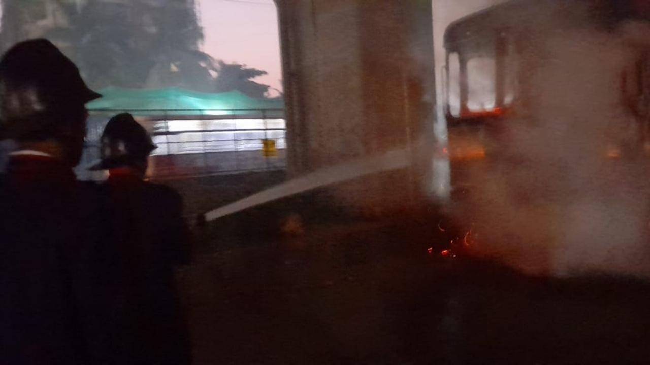The fire bridge and other civic officials rushed to the spot and launched a fire-fighting operation, they said