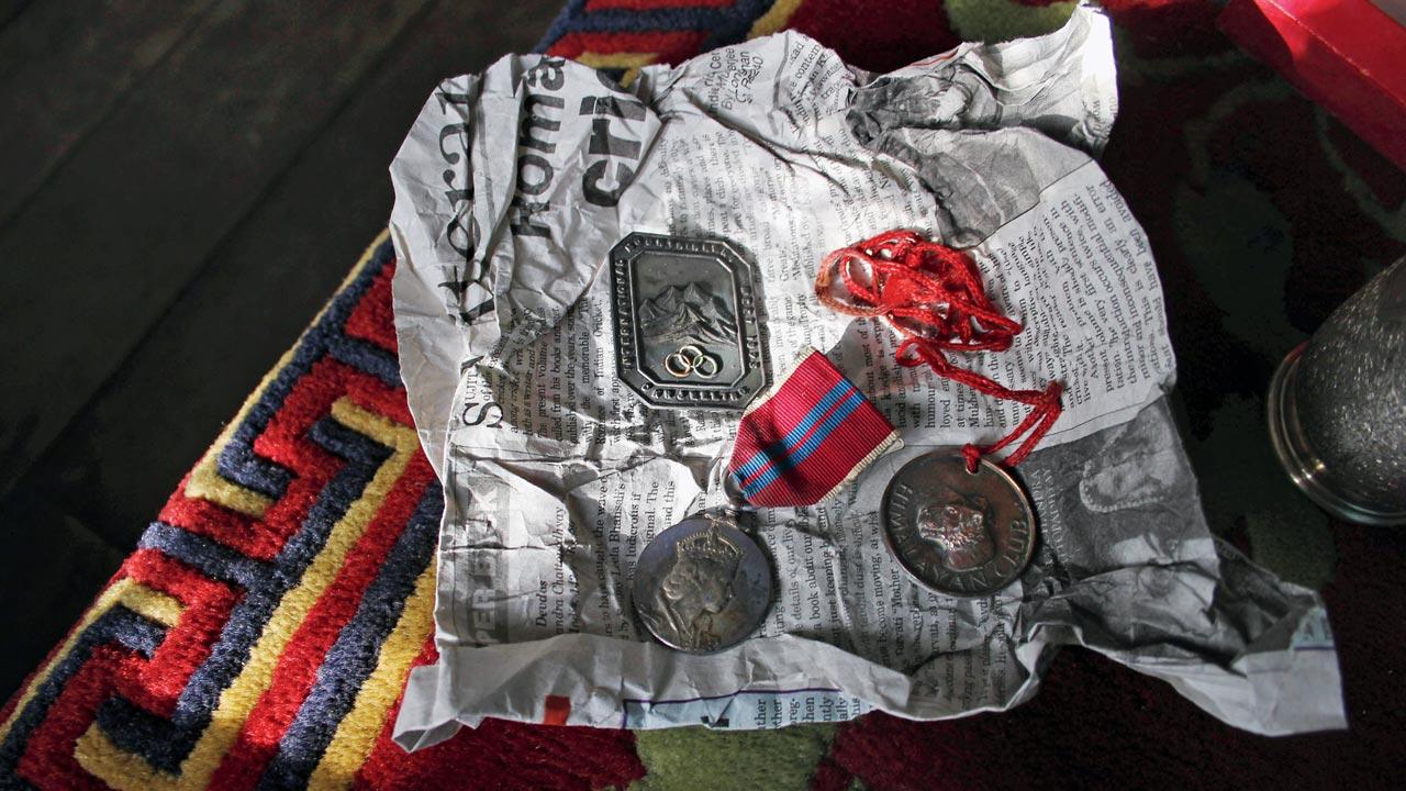 Topgay Sherpa’s medals includes the Tiger Badge