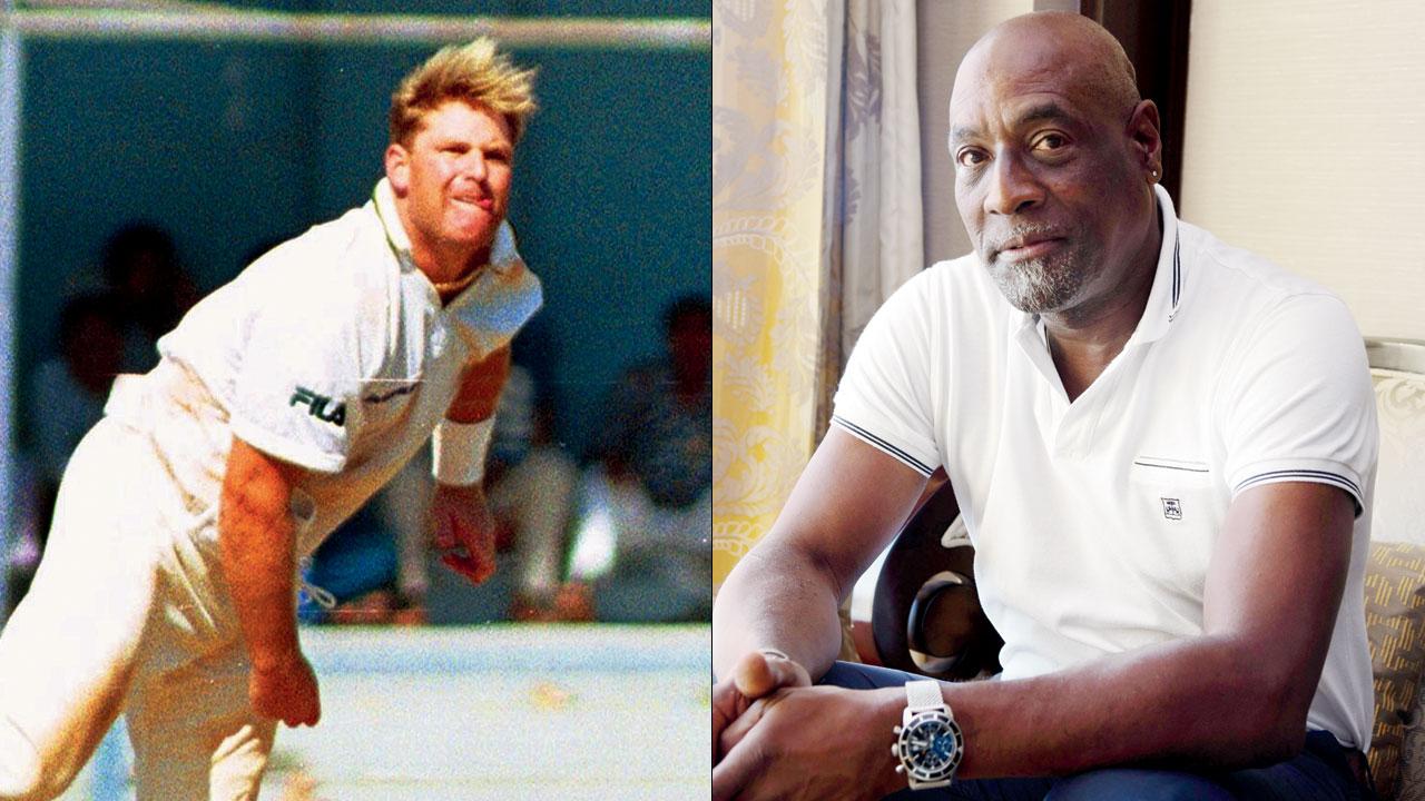 Watson shares that Shane Warne would not let the result affect his self-belief while (right) Vivian Richards used chewing gum as a meditative process to centre himself