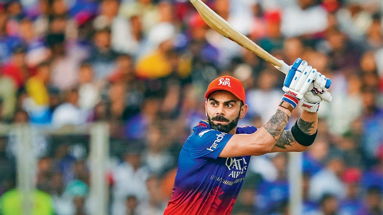 Virat Kohli against GT yesterday. Pic/PTI