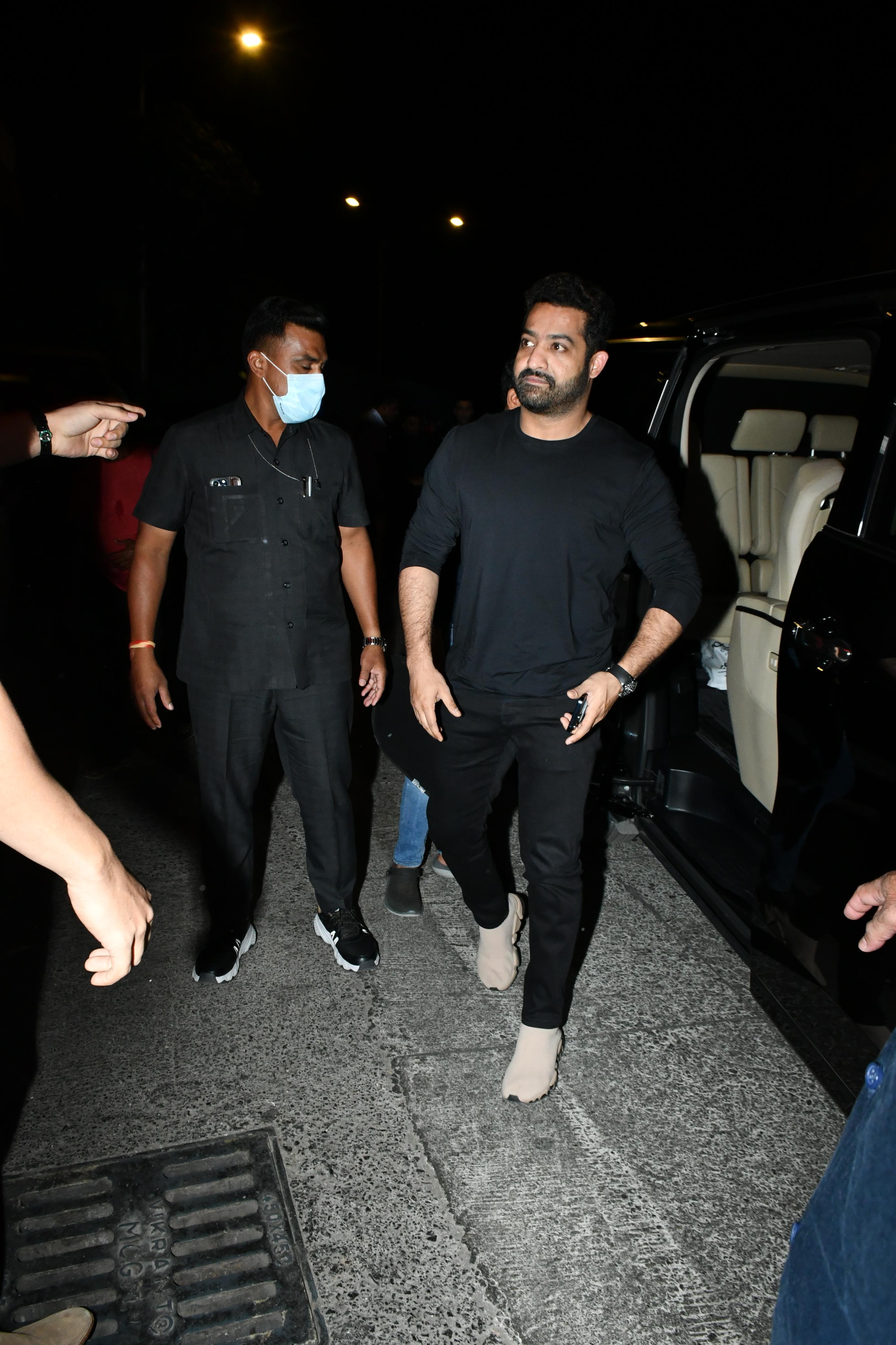 Just like Ranbir Jr NTR also wore black on black outfit to ace his look at dinner party