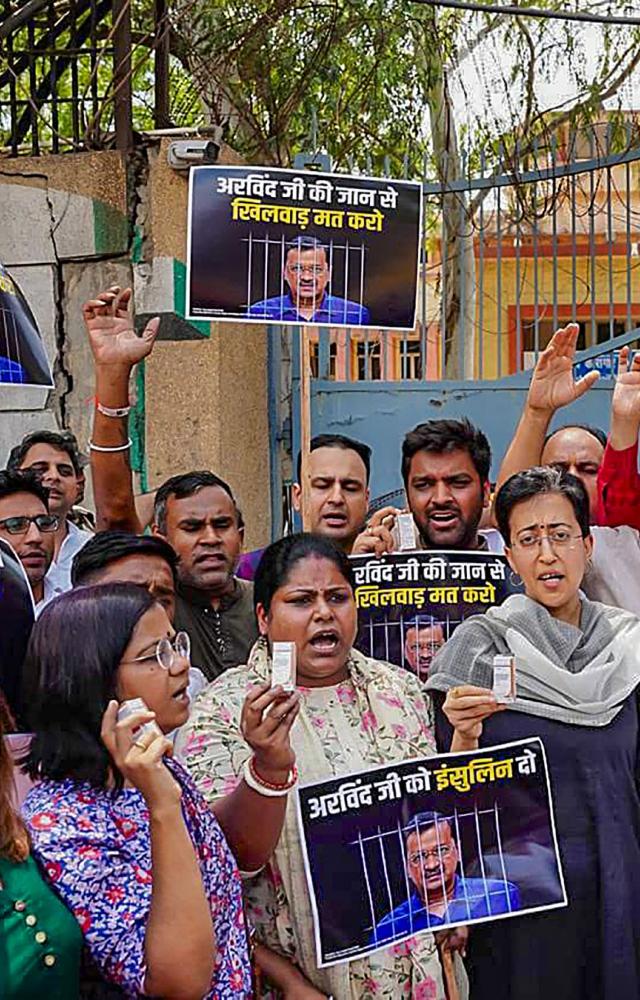 Meanwhile, Kejriwal`s wife Sunita Kejriwal on Sunday accused the BJP-led central govt of denying insulin to her husband alleging that it wants to kill him