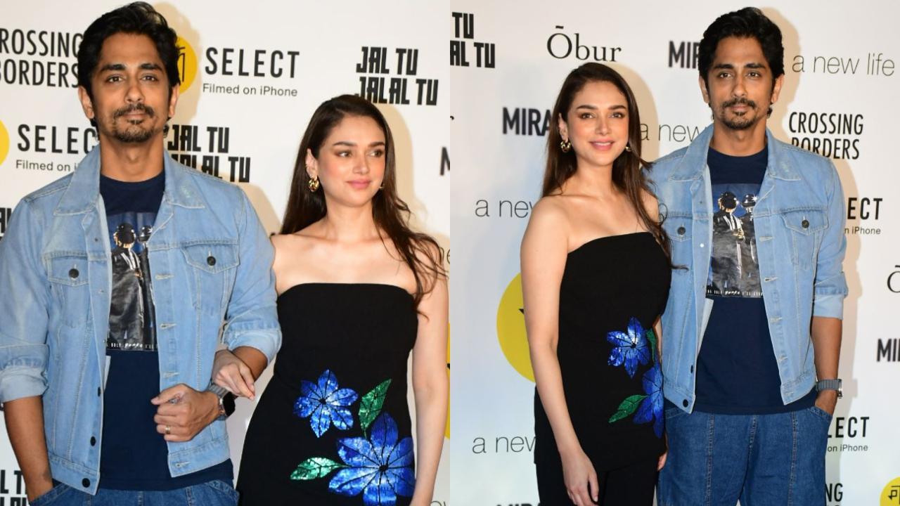 Newly engaged Aditi Rao Hydari and Siddharth hold each other close on the red carpet - watch video
