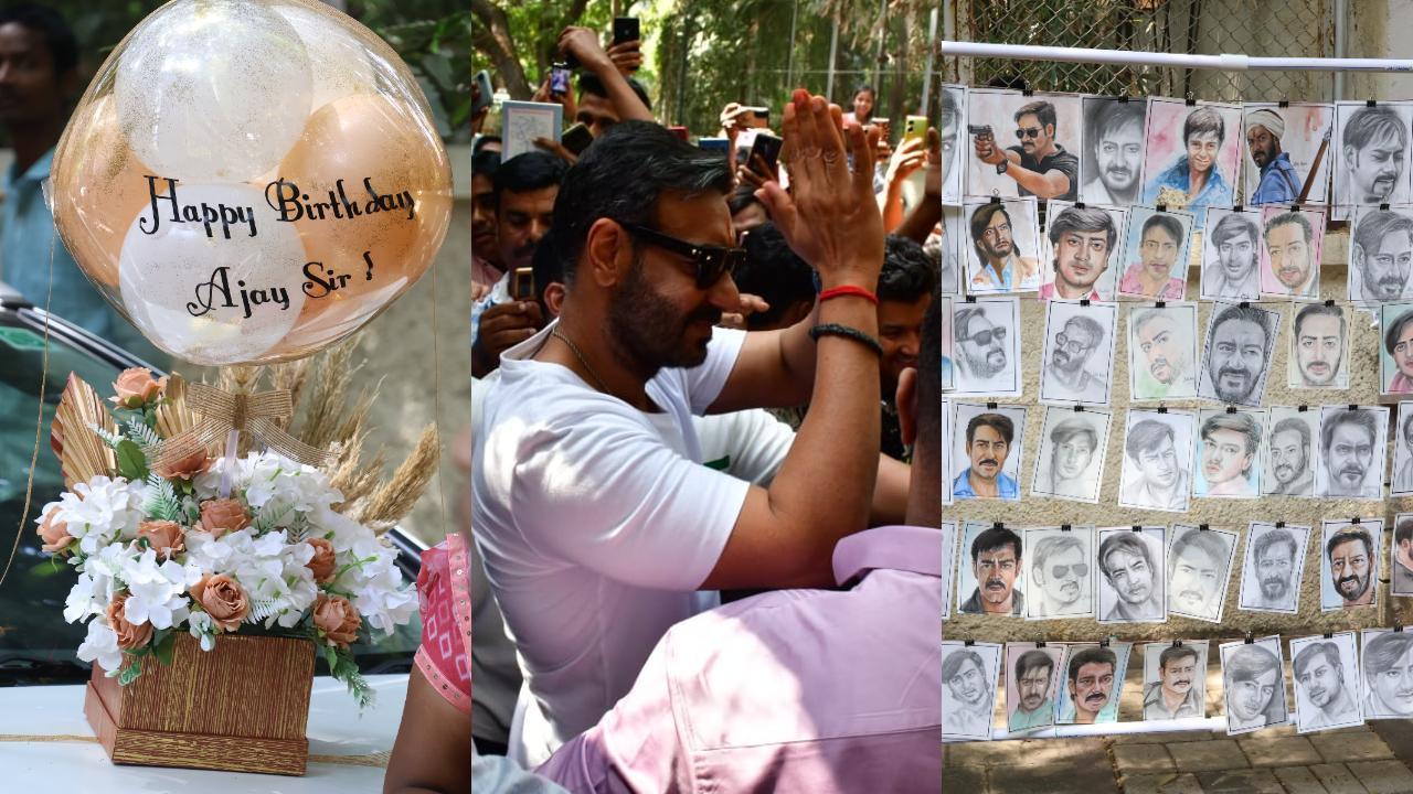 Ajay Devgn Birthday: 'Maidaan' actor meets fans gathered outside his Mumbai residence