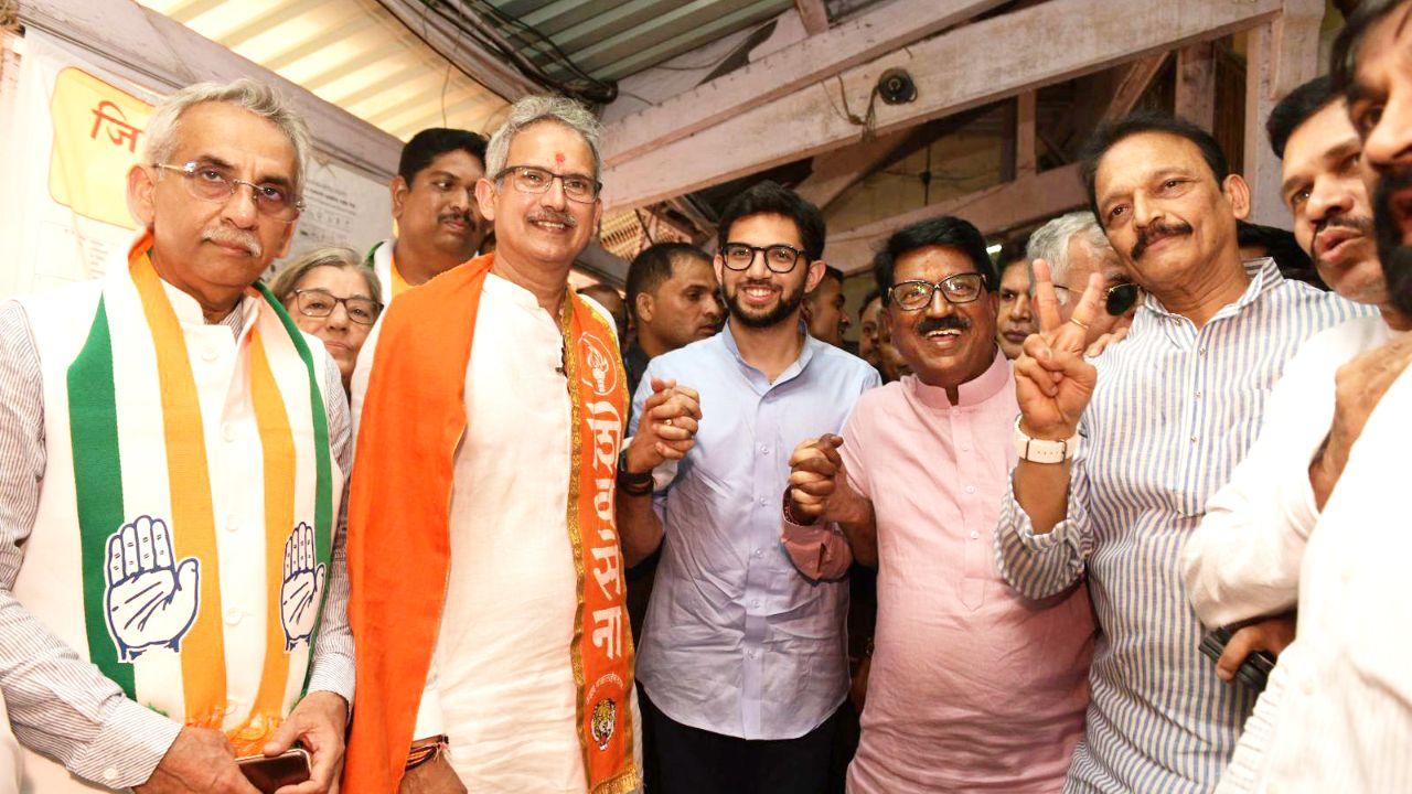 Both Sawant and Desai, representing Mumbai South and Mumbai South Central Lok Sabha constituencies respectively, formally submitted their candidacy applications as official candidates of the Shiv Sena (Uddhav Balasaheb Thackeray) party within the Maha Vikas Aghadi alliance.