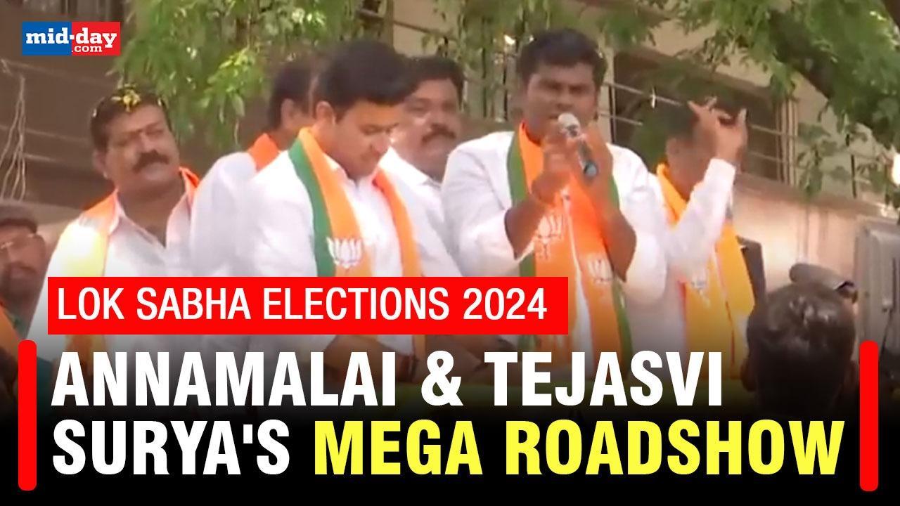 Lok Sabha Elections 2024:  K Annamalai & Tejasvi Surya Hold A Massive Roadshow 